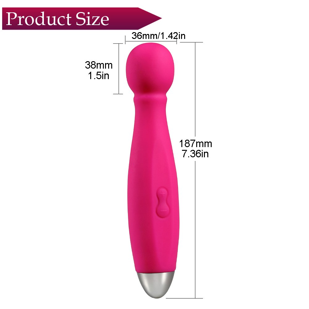 Wand Massager Electric Cordless - 9 Powerful Vibration Patterns USB Rechargeable Personal Body Massager Handheld for Muscle Aches & Sports Recovery (Rose)