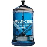 ForPro Multi-Cide Midsize Disinfecting Jar, for Manicure & Spa Implements, 21 oz, 8" H x 4.25" W