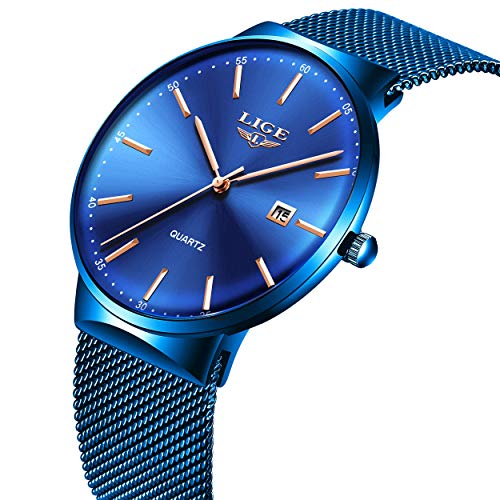 LIGE-Relojes-de-Pulsera-para-Hombre-Impermeable-con-Fecha-Moda-Clasicos-Analogico-Cuarzo-Relojes-de-Hombre-Negro