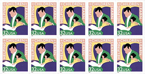 HELPING CHILDREN LEARN ~ TEACHERS ~ MENTORS ~ TUTORS ~ GUIDES ~ COUNSELORS #3125 Block of 10 x 32 US Postage Stamps
