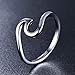 Bamos Minimalism 925 Sterling Silver Opal Wave Ring for Girls Daily Wear