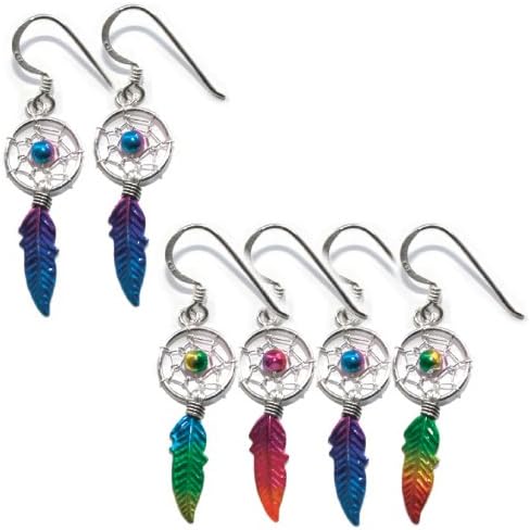 Amazon シルバードリームキャッチャーピアス ピンク ピアス 通販