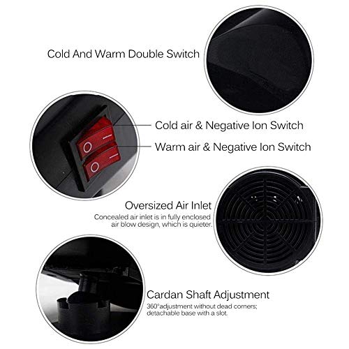 Portable Car 12V-200W High Power Car Ceramic Heater Cooling Fan, Fast Heating Quickly Defrosts Defogger Ceramic Car Vehicle Auto Automobile Cooling Fan Defroster Demister Witout Noise