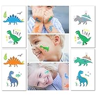 Hugo & Emmy Dinosaur Temporary Tattoos for Kids - 12 Sheets/ 24 Tattoos | Dinosaur Party Favors, Birthday Party Supplies, T-Rex Decorations