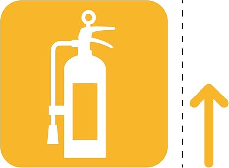 Amazon Co Jp 消火器案内マーク 矢印付き のカッティングステッカー シール 光沢タイプ 耐水 屋外耐候3 4年 クリックポストにて発送 黄 75 ホーム キッチン