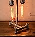 Designer Edison Vintage Style Industrial Steampunk Craftsmanship Interior Retro Pipe Table/Desk/Bedside Lamp (Double Lights)