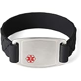 BAIYI HOPE Waterproof Medical Alert ID Bracelet - Silicone Sports Emergency Bracelets for Women and Men Free Engraving