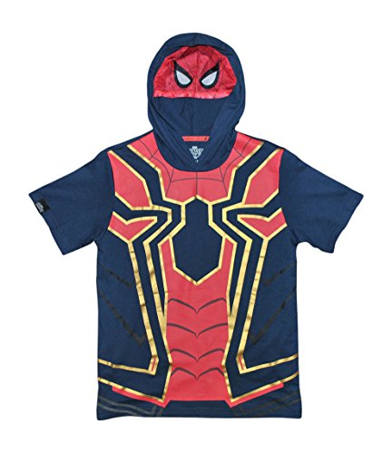 Marvel Spiderman Avengers Infinity War Boys Girls Iron Spider Costume Hoodie Shirt (L (14/16))