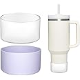 HEYSKAY 2pcs Protective Flask Silicone Boot Cover Base for 20-40oz Stanley Tumbler, 12-24oz Hydro Flask Water Bottle. Compatible with All Water Bottles with Bottom Width of 2.85in