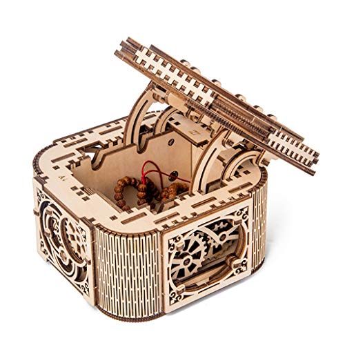 3D DIY Toy Wooden Mechanical Puzzle Jewelry Box Model Building Kits Children Gifts - Thumbnail 3