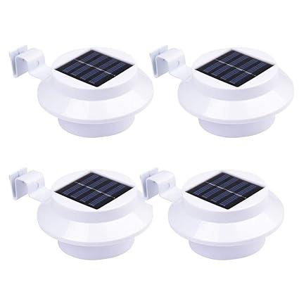 4 Stück Warmweiß Solarlampe Gartenlampe Außenlampe Solarleuchte Zaun Wandleuchte Wandlampe Solarleuchten für den garten,Haus,