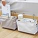 Frjjthchy Bedside Caddy Hanging Storage with Water Bottle Holder for Bunk Bed, Hospital Bed, Dorm Rooms (Grey)