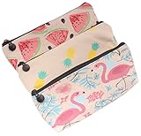 Z Zicome Canvas Pencil Pen Case Cosmetic Makeup Bag Set of 3