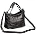 Jack&Chris Splicing Satchel Crossbody Bags for Women Leather Top Handle Handbags, WB503 (Black) ...