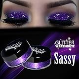 Sassy GlitterWarehouse Purple Loose Glitter Powder Great for Eyeshadow / Eye Shadow, Makeup, Body Tattoo, Nail Art and More!