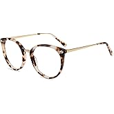 Firmoo Blue Light Blocking Glasses, Anti Digital Eyestrain Computer Glasses Scratch Round Lightweight Eyewear Frames