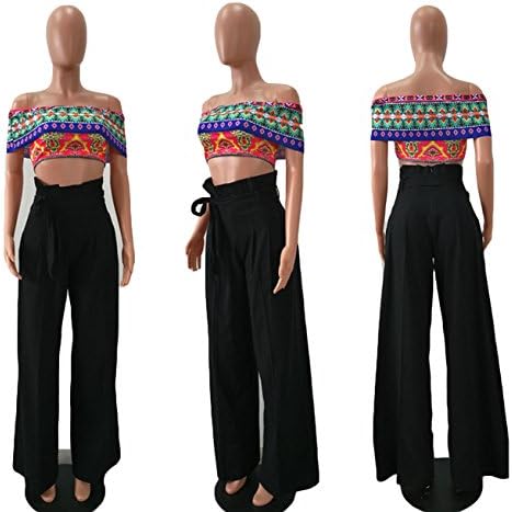 Lazylate Women's High Waist Bow Tie Up Wide Leg Palazzo Lounge Pants With Pockets (M, Black)