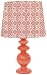 Urban Shop Porcelain Lamp with Tori Lamp Shade, Orange/Coral