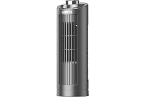 GRIDR Bladeless Table Tower Fan with Remote Control 3 Speed Settings, 80° Wide-Angle Oscillation Tower Fan, 13" Compact & Portable, Rapid Cooling, Quiet Operation for Home