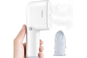 olayks. Travel Steamer for Clothes Portable Mini, Fashion Portable Handheld Garment Steamer, 15S Heat Up, Min Steamer ＆ Iron 2 In 1, 1.1lbs, Fabric Wrinkle Remover for All Clothes, White