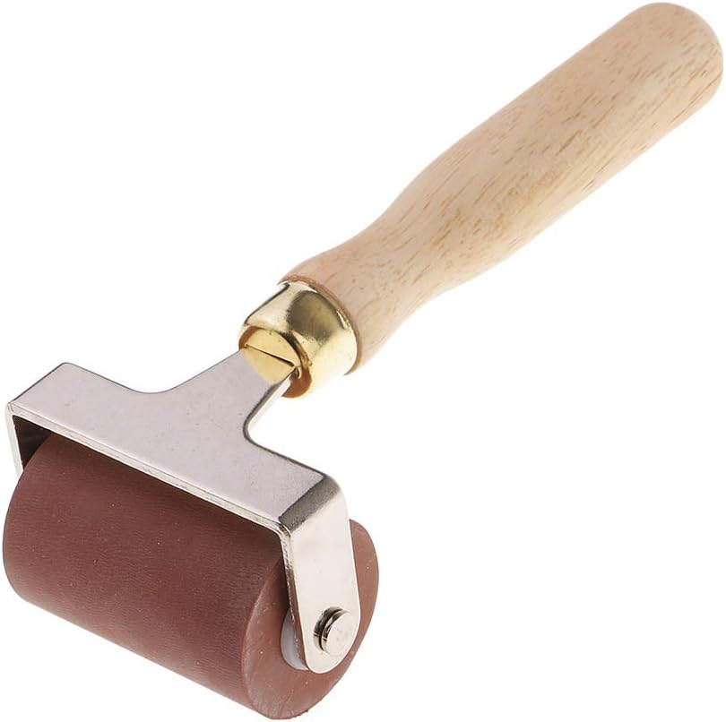 Printmaking Wooden Handle Lino Brayer Hard Rubber Ink Paint Roller