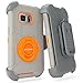 S7 Edge Case, Galaxy S7 Edge Holster Case, BENTOBEN Hybrid Dual Layer Combo Armor Heavy Duty Rugged Protective Case with Built-in Rotating Kickstand Swivel Belt Clip Holster for Galaxy S7 Edge Orange