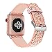 iitee Christmas Shiny Glitter Power PU Leather Bling Luxury iWatch Band Wristwatch Bracelet Strap Belt for Apple Watch (Salmon, 38 mm)