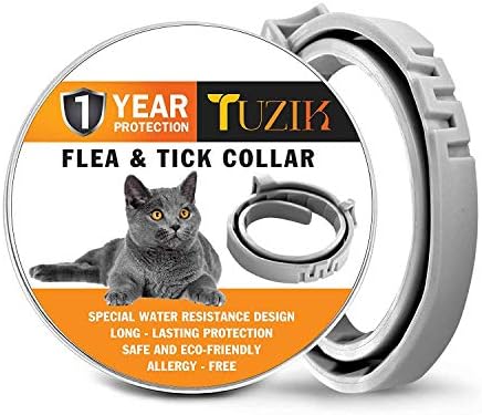 TUZIK Flea and Tick Treatment for Cats - Flea and Tick Prevention for Cats - 12 Months Flea Protection for Cats - Waterproof, Adjustable, Hypoallergenic with Natural Essential Oils