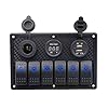 DCFlat-5-Pin-6-Gang-Car-Marine-Boat-Circuit-RV-LED-Rocker-Switch-Panel-Breaker-Voltmeter-USB-style3