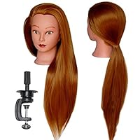 HairZtar 30" Synthetic Fiber Mannequin Head (Long and Thick) Hairdresser Training Head Manikin Cosmetology Doll Head (ELLEN + C) (ELLEN+C)