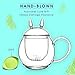 Glass Tea Cup with Glass Tea Infuser Strainer,Cat Coffee Mugs,Teapot Funny Tea Maker for Loose Leaf Flower,Coffee