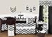 Sweet Jojo Designs Black and White Chevron Collection Zig Zag Window Valance