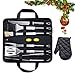 MARNUR BBQ Tools Barbecue Accessories Grilling Tools Set 7-Piece Spatula Fork Grill Brush Tongs with Portable Case for Camping Picnic and Home Kitchen