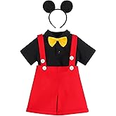 IBTOM CASTLE Gentleman First Birthday Cake Smash Outfits for Baby Boys Formal Suit Bowtie Bib Pants Ears Halloween Set