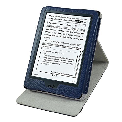 All-New Kindle E-Reader (8th Generation 2016) Case,Mama Mouth Vertical Viewing Stand PU Leather Cover with Auto Wake/Sleep for Amazon All-New Kindle (6" Display, 8th Gen 2016 Release),Dark Blue - Thumbnail 3