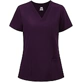 COZYFIT Scrub V-Neck Tops for Women, Soft Stretch Women's Tops Easy Care with 3 Pockets