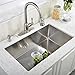 VAPSINT Commercial Durable Real 30 Inch Farmhouse Handmade Stainless Steel 18 Gauge Undermount Single Bowl Stainless Steel Kitchen Sinks, Satin Kitchen Sink with Strainers and Grid