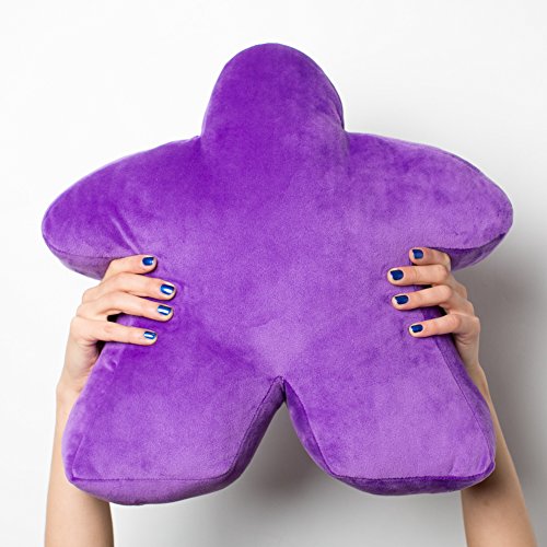 Purple Meepillow - The Meeple-Shaped Plush Pillow! Perfect for fans of board games like Eclipse, Roinson Crusoe, Brass, Le Havre, Codenames, Dead of Winter, Tzolk'in, Blood Rage, Keyflower, & more!