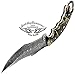 Ram Horn 9.5'' Fixed Blade Custom Hand Made Damascus Steel Hunting Knife 100% Prime Quality with Leather Sheath