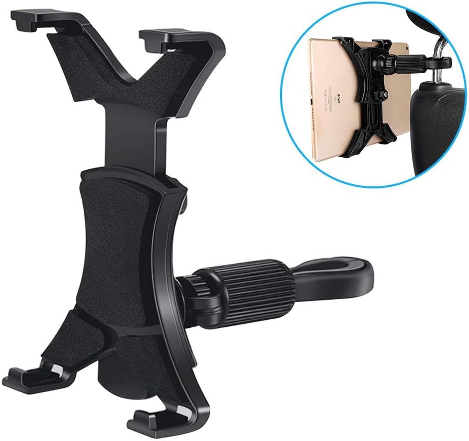 Car Headrest Mount,Car Headrest Tablet Mount Holder, Universal Car Backseat Stand, 360° Rotating Adjustable Cradle Car Seat all for all 4"- 12" Tablet iPad, iPad Air/Mini, Samsung Galaxy (Black)