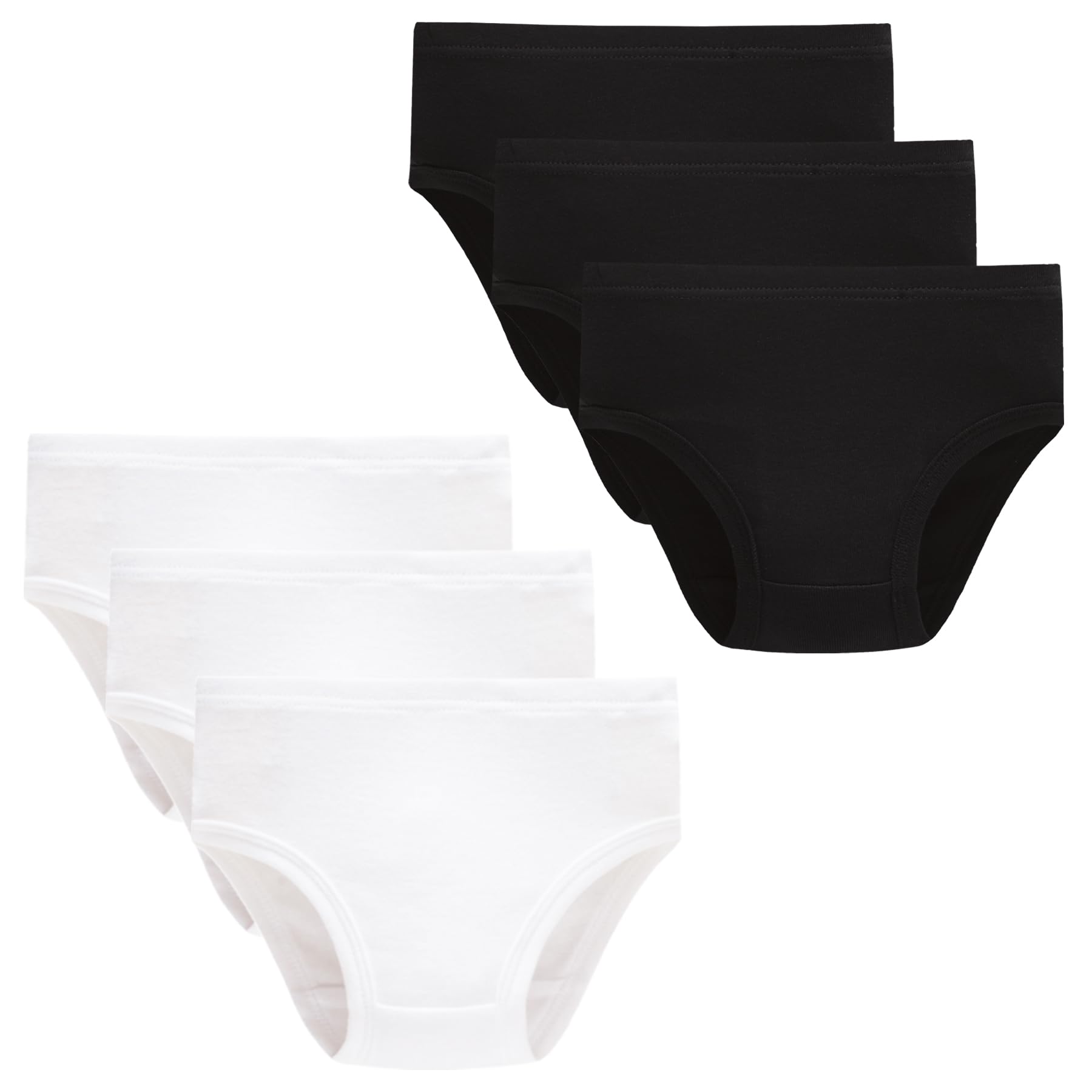Photo 1 of Winging Day Big Girls Cotton White & Black Panties Size 12 (6-Pack)