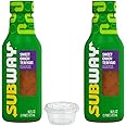 Generic Subways Sweet Onion Teriyaki Sauce Bundle, Includes Two (2) 16 oz Bottles and Five 2 oz To Go Sauce Containers