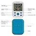 Chelvee Alarm Clock, Large LCD Screen Alarm Clock with Time/Date/Temperature/Humidity Display, Snooze Function, Stand or Wall Mount, Battery Operated (Blue1)