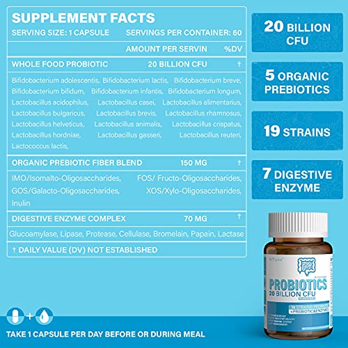 Probiotics & Prebiotics Blend with Digestive Enzyme for Women & Men