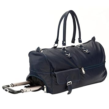 Mboss Leather 55.88 cms Blue Travel Duffle (STB002 BLUE)