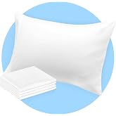 Avalon Bedding Pillow Cases Queen Size White Pillow Cases Set of 4 Cotton Blend 200 TC Soft &amp; Breathable Perfect for Home &amp; Hospital, Hotel Quality Queen Pillow Cases 30x20 Inches