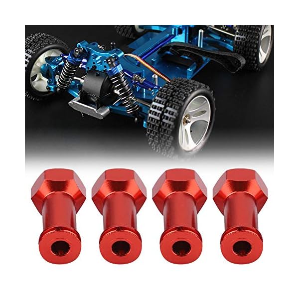 Dilwe RC Auto Sechskantnabe Verlängerungsadapter, 4 Stücke Metall Radnabe Erweiterungsadapter Zubehör für WLtoys A959… – Bild 4