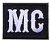 White on Black MC Motorcycle Club Outlaw Embroidered Military Biker [2.5 Inches] Patch