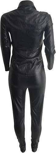 black leather 2 piece outfit