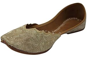 Stop n Style Gold Punjabi Jutti for Women Khussa Online Phulkari Jutti Salwar Kameez Jutti Handmade Shoes